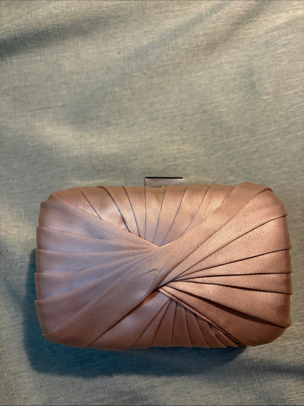 Lulu Townsend Rose Gold Pleated Twist Clutch
